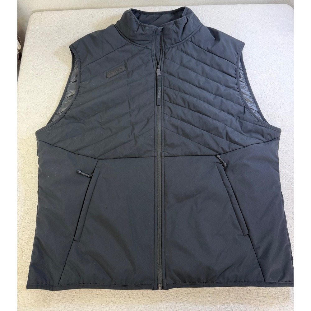 Legends Nuch Puffer Vest Mens XXL Black Quilted Full Zip Jacket VSM0019